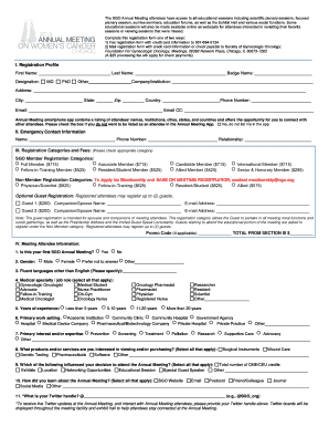 SGO Annual Meeting Registration Form