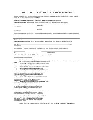 Multiple Listing Service Waiver