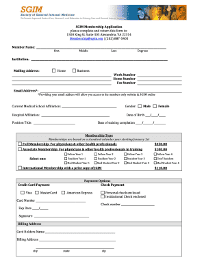 SGIM Membership Application Form