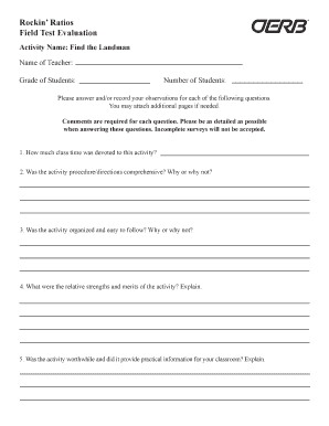 Rockin’ Ratios Field Test Evaluation