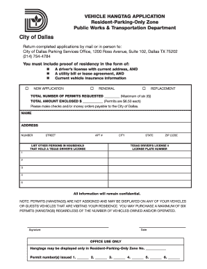 Vehicle Hangtag Application