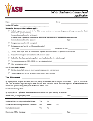 NCAA Student-Assistance Fund Application