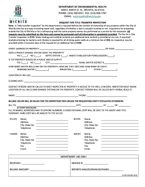 Wichita Title Transfer Inspection Form