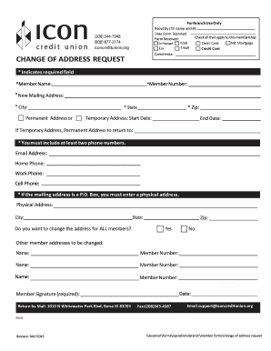 Change of Address Request