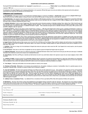 ReadyFUNDS Client Services Agreement