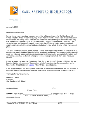 Illinois 5Essentials Survey Opt-Out Form