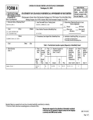 Form 4 Statement of Changes in Beneficial Ownership