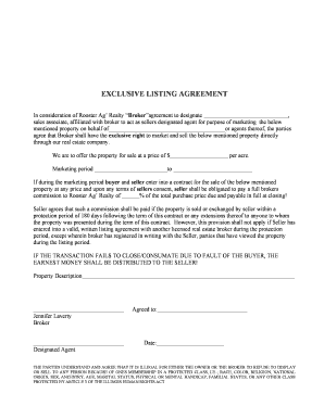 Exclusive Listing Agreement