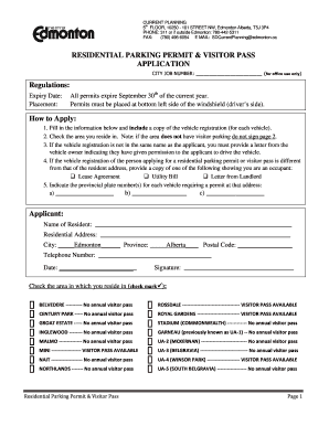 Residential Parking Permit Application