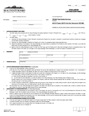 Exclusive Listing Contract