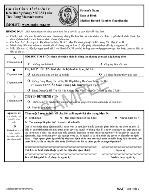 Massachusetts Medical Order for Life-Sustaining Treatment (MOLST) Form