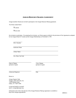 AMIGOSBCR RECIPROCAL INTERLIBRARY LOAN AGREEMENT - amigos