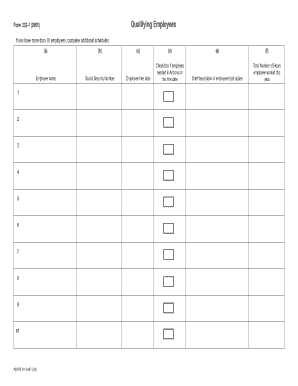 Arizona Form 332-1 Qualifying Employees