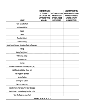 Fayetteville Recreation Survey