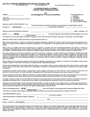 US Customs Power of Attorney Form