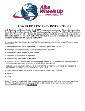 Power of Attorney for Customs Broker and Forwarding Services