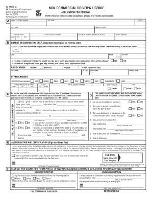 Pennsylvania Driver's License Renewal Application