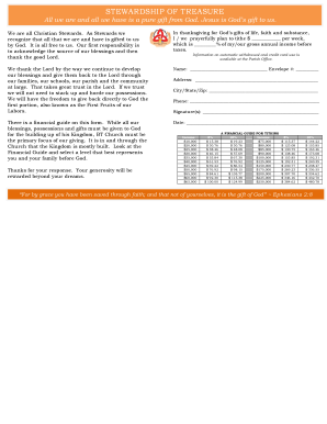 Christian Stewardship Pledge Form