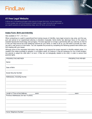 Infertility and Surrogacy Intake Form