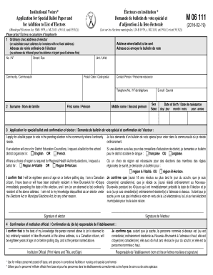 New Brunswick Special Ballot Application