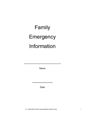 Family Emergency Information Form