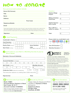 Orphans In Need Donation Form