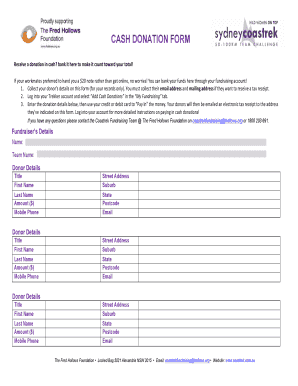 Cash Donation Form