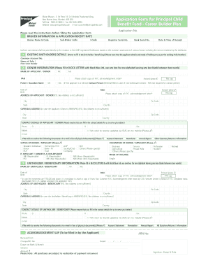 Ch2 form - Application Form for Principal Child Benefit Fund