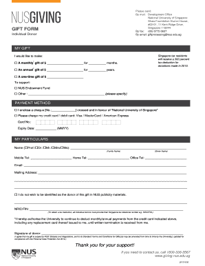NUS Gift Form