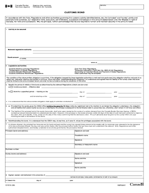 Canada Customs Bond