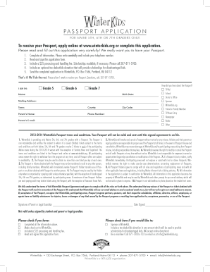 WinterKids Passport Application