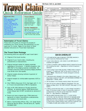 DD Form 1351-2 Travel Voucher