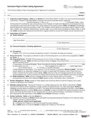 Exclusive Right of Sale Listing Agreement