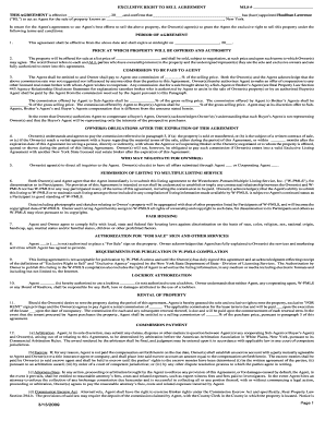 Exclusive Right to Sell Agreement