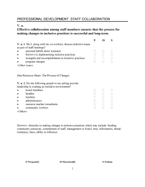 Staff Collaboration Assessment Form