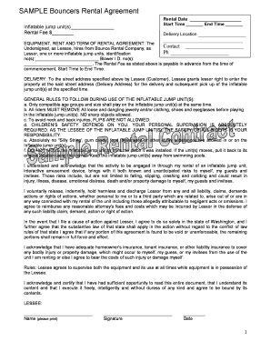 Bouncers Rental Agreement