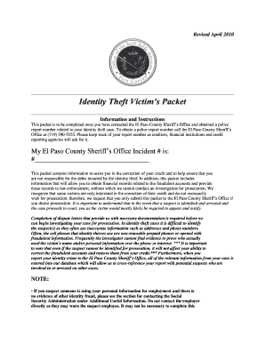 Identity Theft Victim’s Packet