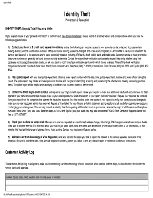 Identity Theft Prevention and Resolution Guide