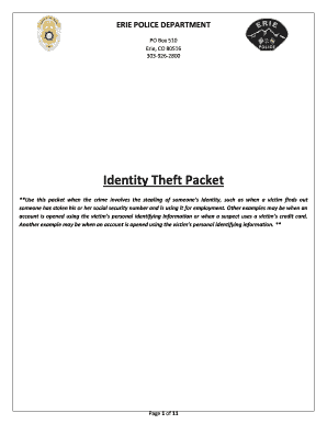 Identity Theft Reporting Packet