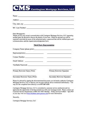 Mortgage Loan Third Party Authorization Form