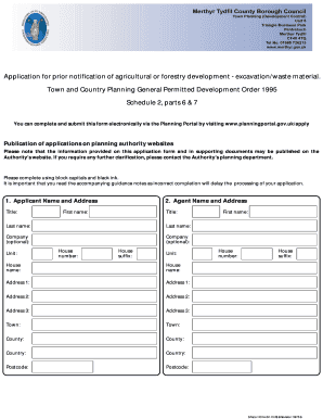 Agricultural Forestry Development Excavation Form