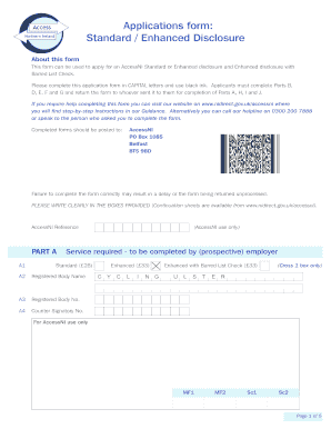 AccessNI Standard/Enhanced Disclosure Application Form