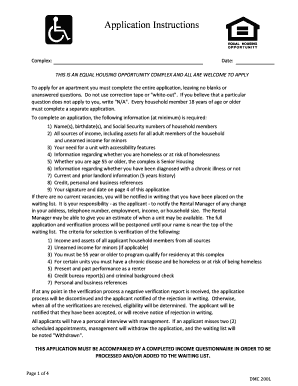 Senior Housing Rental Application