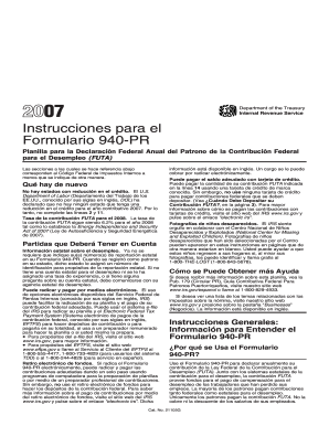 Instrucciones para el Formulario 940-PR