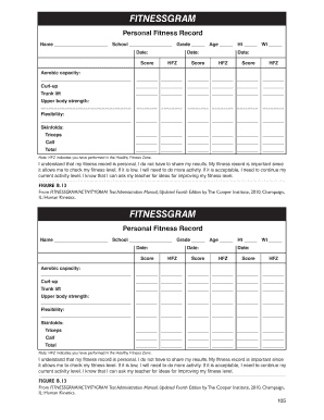 FitnessGram Personal Fitness Record - pyfporg