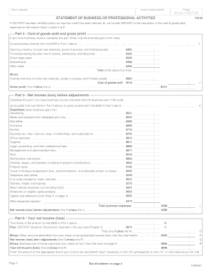 Statement of Business or Professional Activities T2125