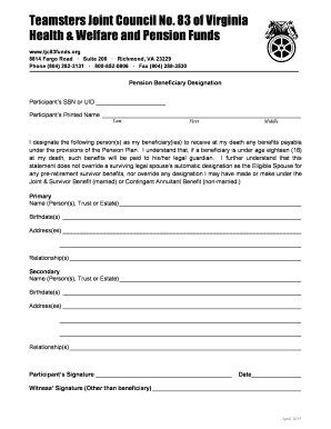 Pension Beneficiary Designation Form