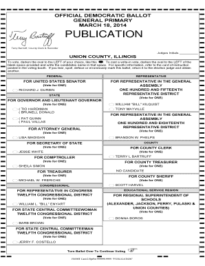 Illinois Democratic Ballot