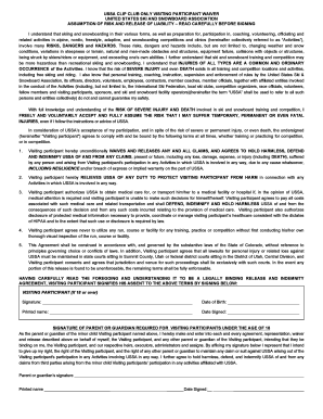 USSA Visiting Participant Waiver