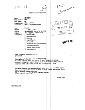 FOIA Request Order Form
